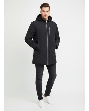 Pánska predĺžená zimná bunda čierna