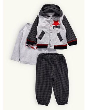 Dětská tepláková souprava HVIEZDA šedá-grafitová