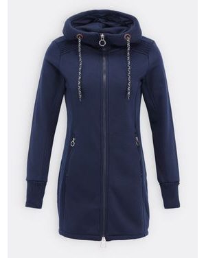 Dámska dlhá mikina s kapucňou tmavomodrá