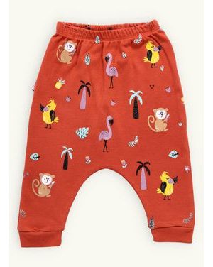 Detské tepláky s exotickou potlačou tehlové