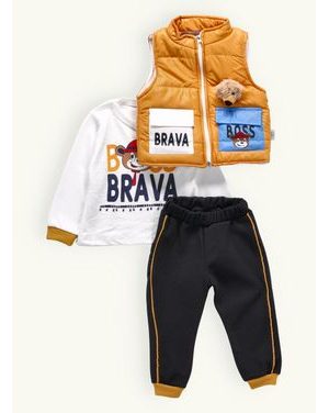 Dojčenská súprava s blikajúcim medvedíkom žltá