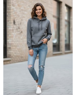 Dámska mikina s kapucňou grafitová