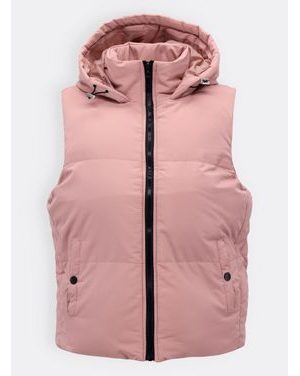 Dámska krátka prešívaná vesta púdrová