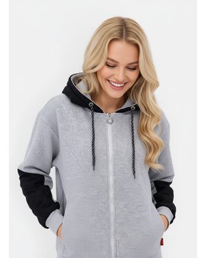 Dámska voľná mikina s kapucňou svetlosivá