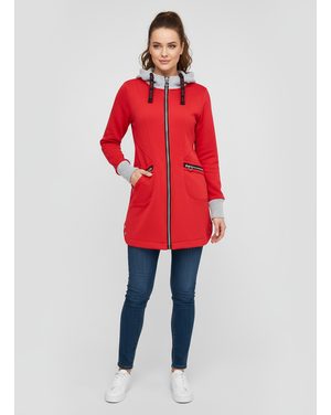 Dámska mikina s pletenou kapucňou červená