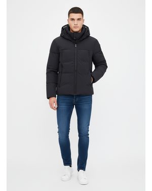 Pánska zimná bunda s kapucňou čierna