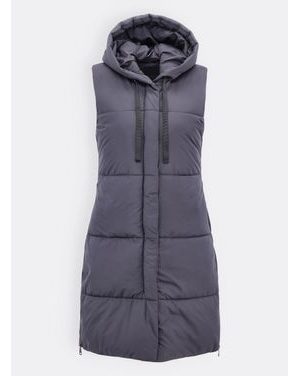 Dámska vesta s kapucňou grafitová