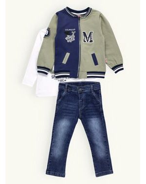 Detská rifľová súprava olivová