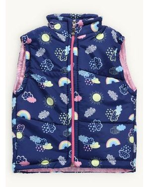 Detská prešívaná vesta DÚHA tmavomodrá