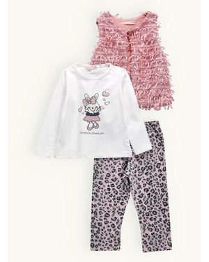 Detská tepláková súprava s leopardím vzorom bielo-ružová