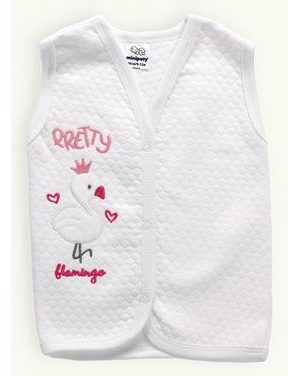 Detská tepláková vesta s výšivkou LABUŤ biela