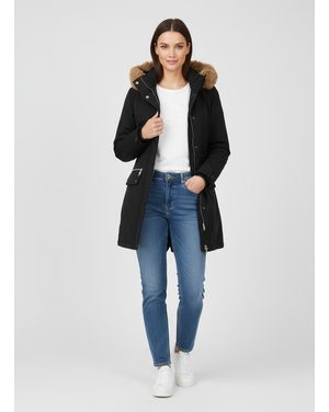 Dámská zimní bunda s kapucí černá