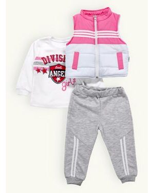 Detská športová súprava s vestou ružová