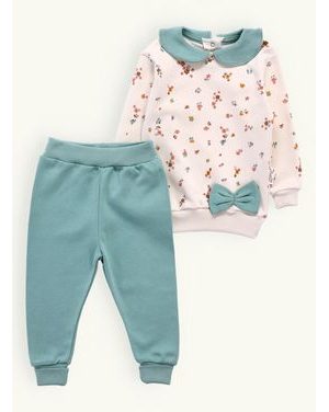 Detská súprava s golierikom svetlozelená