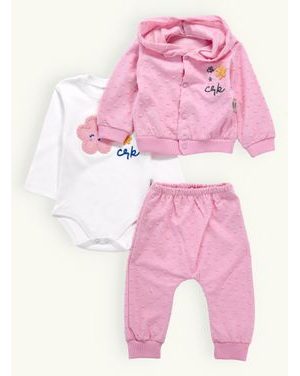 Dojčenská súprava VESELÝ KVET ružová