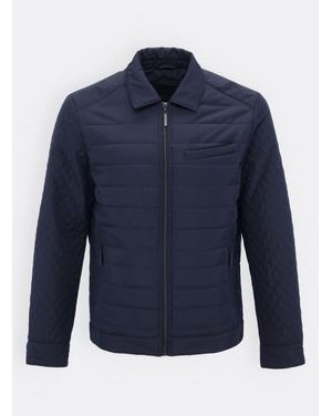 Pánska prechodná prešívaná bunda tmavomodrá