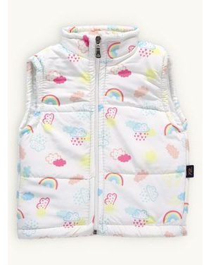 Detská prešívaná vesta DÚHA biela