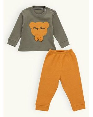 Dojčenská súprava MACÍK olivovo-horčicová