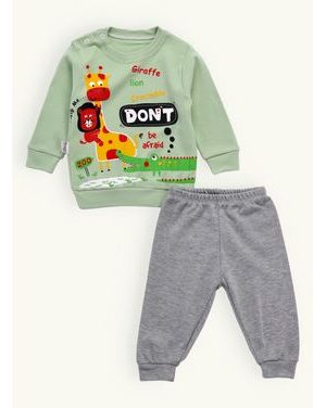 Dojčenská súprava VESELÉ SAFARI svetlozelená