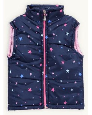 Detská prešívaná vesta HVIEZDIČKY tmavomodrá