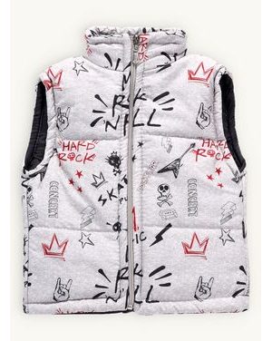 Detská prešívaná vesta ROCKSTAR sivá
