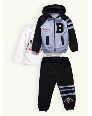 Dětská sportovní tepláková souprava modro-černá