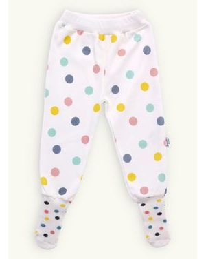 Dojčenské polodupačky bodkované biele