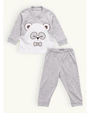 Dojčenské teplákové pyžamo SPIACI MACO sivé