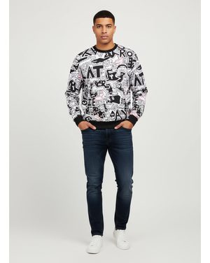 Pánska mikina s farebnou potlačou čierno-biela