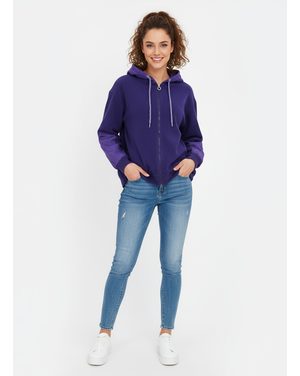 Dámska voľná mikina s kapucňou fialová
