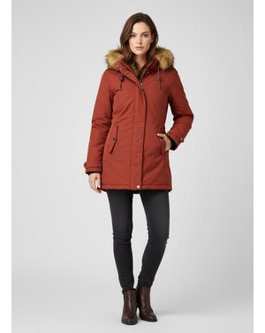 Dámska obojstranná zimná bunda škoricovo-čierna