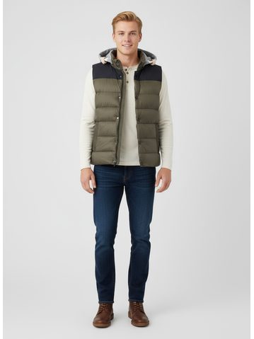 Pánská prošívaná vesta tmavě zelená