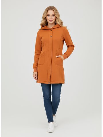 Cihlová dlouhá dámská mikina