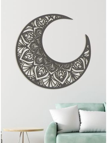 Drevená mandala POLMESIAC
