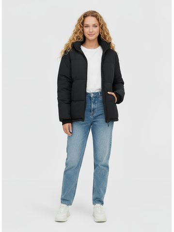 Dámska krátka zimná bunda čierna