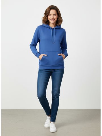 Dámska športová mikina s kapucňou modrá