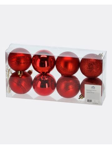 Červené vianočné gule v krabičke