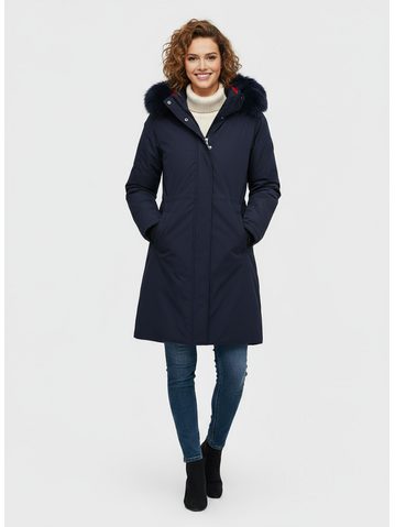 Dámská oboustranná bunda tmavě modro-červená