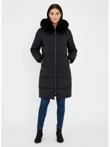 Dámska dlhá zimná bunda čierna