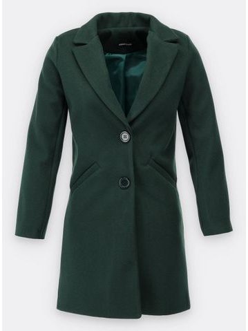 Dámský kabát smaragdově zelený