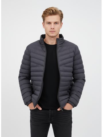 Pánska prešívaná bunda grafitová