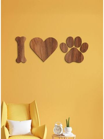 Drevený nápis "I ♥ DOG"
