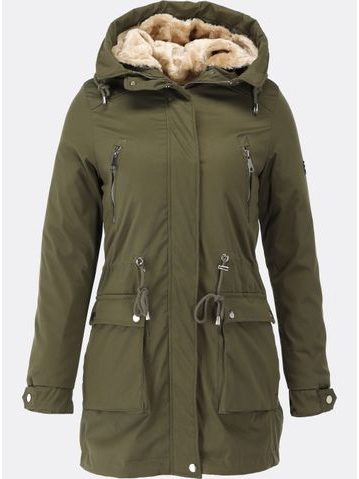 Parka s odepínatelným futrem khaki