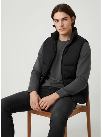 Pánská prošívaná vesta černá