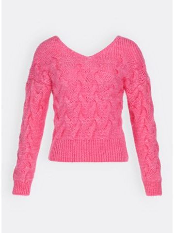 Dámský vzorovaný svetr růžový