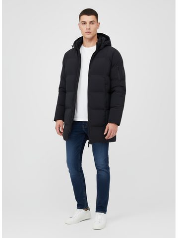 Pánska predĺžená zimná bunda čierna