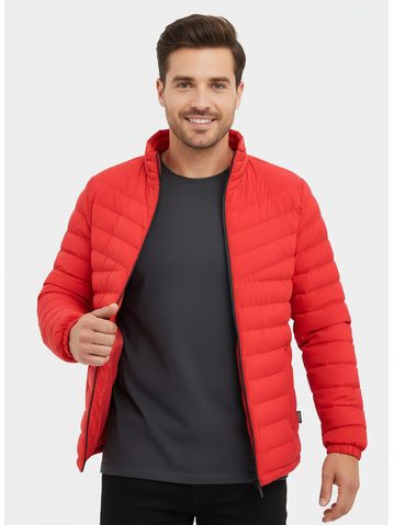 Pánska prešívaná bunda červená