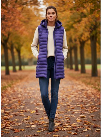 Dámska prešívaná vesta indigová