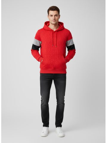 Pánská vzorovaná mikina červená