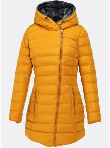 Dámská prošívaná zimní bunda žlutá - Zimní bundy - MODOVO